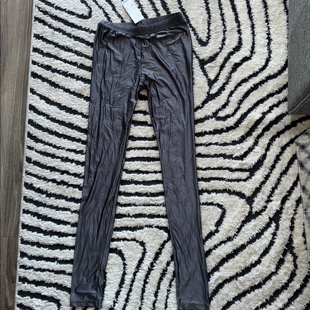 Charcoal Grey Metallic Leggings